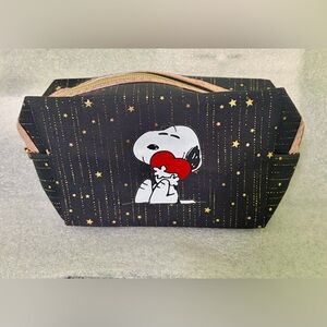 Snoopy Black & Gold makeup bag